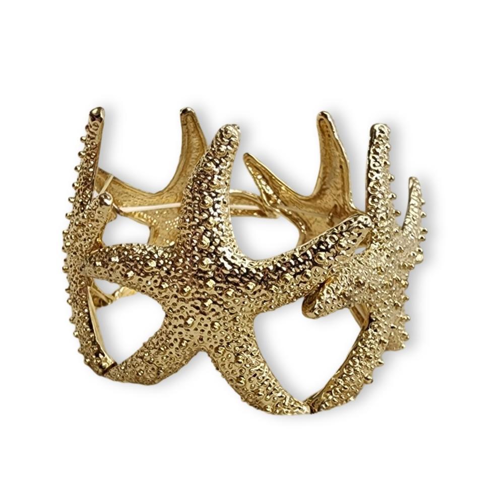 Gold Starfish Cuff Bracelet